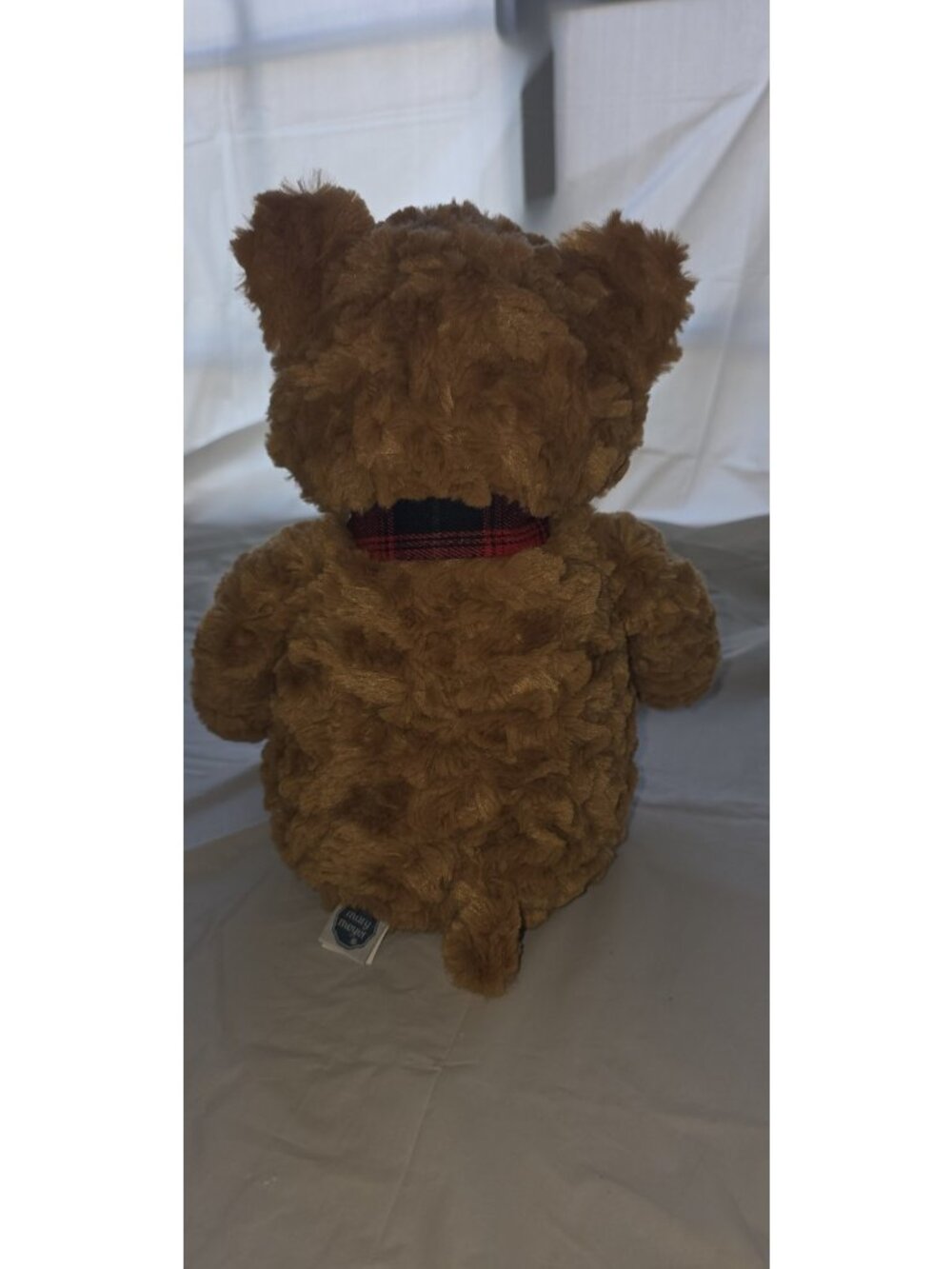 Mary Meyer Brown & Beige Plush Teddy Bear with Plaid Scarf, Polyester - Picture 2 of 3